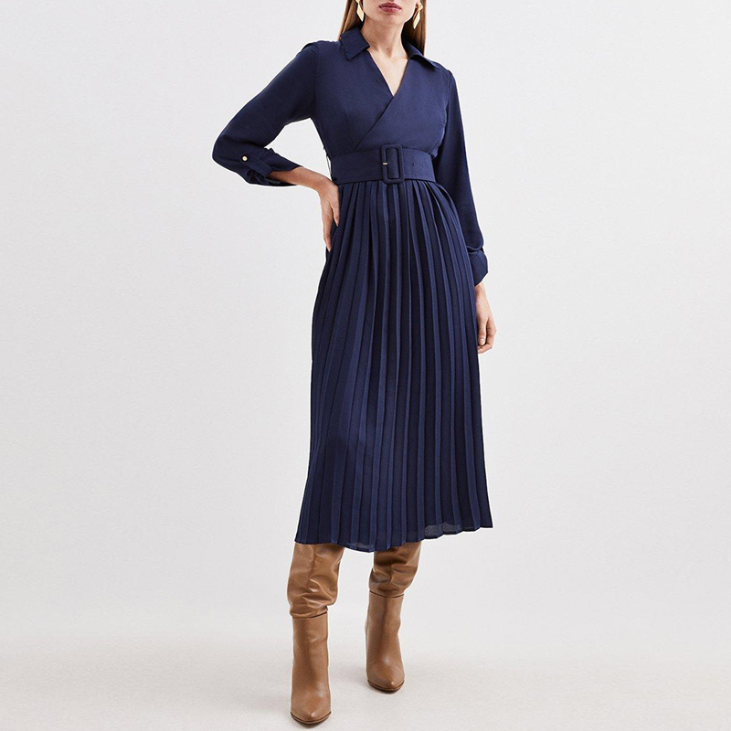 enhance your wardrobe with hongfeng’s pleated dress, crafted for style and grace.